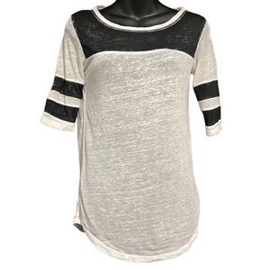 SO Black & White Jersey Style Sheer T-Shirt Women’s XS